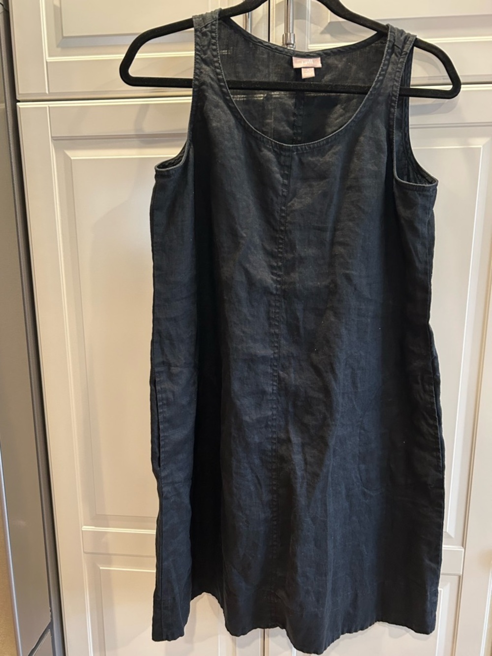 J. Jill Black Sleeveless Linen Mini Dress